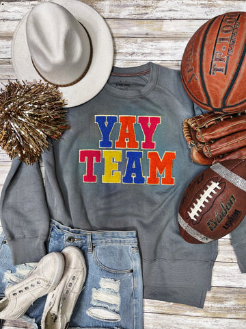 Yay Team Chenille Applique Sweatshirt