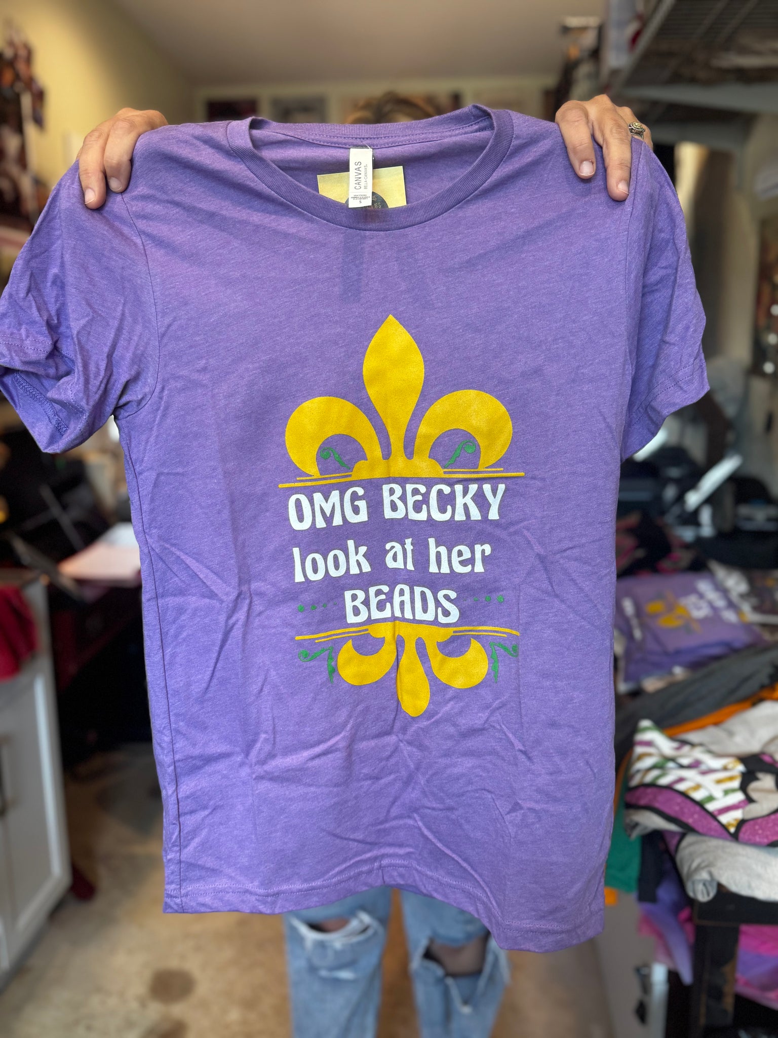 OMG Becky Mardi Gras Tee