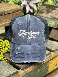 American Girl on Navy Cap