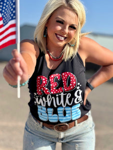 Red, White & Blue V-neck & Tank Top